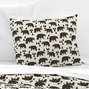 geo bear // cream geometric trendy camping boys nursery bear