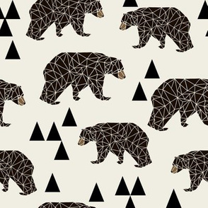 geo bear // cream geometric trendy camping boys nursery bear