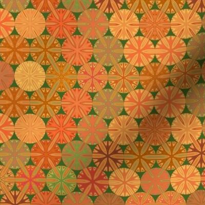 Citrus Slices Geometric on Green small 