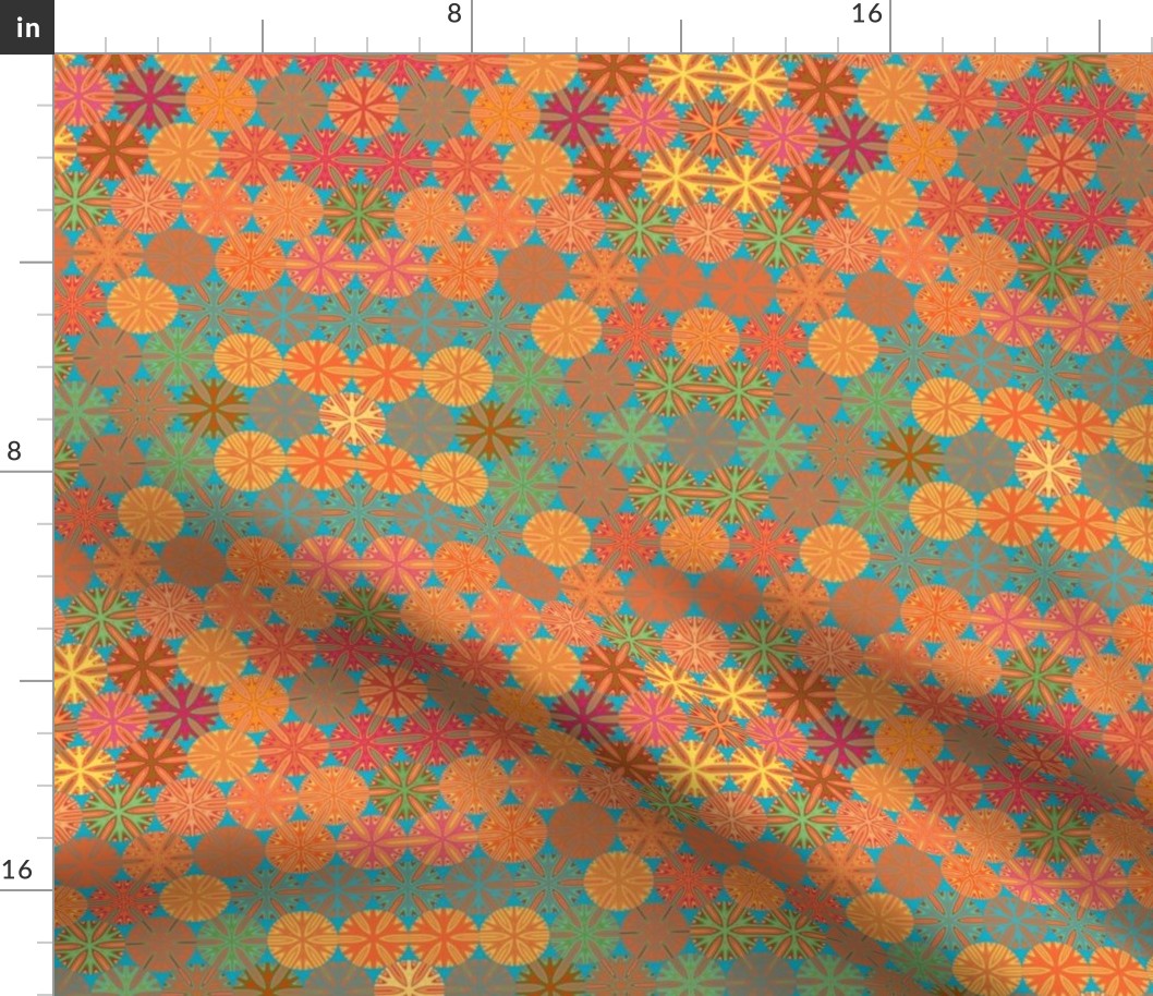 Citrus Slices Geometric on Blue small 