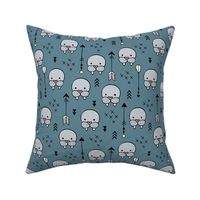 Cool scandinavian style kids sea lion animals in blue