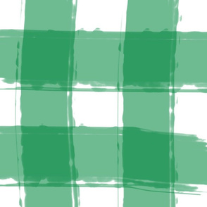 Watercolor Check in Green