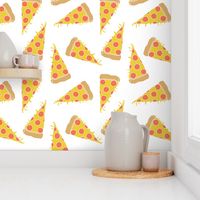 pizza // junk food kids white background pizza print cute pizza food 