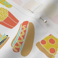 junk food // hot dog pizza fries soda fried food fast food novelty food print