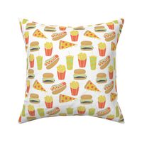 junk food // hot dog pizza fries soda fried food fast food novelty food print