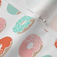 donut // donuts doughnuts mint and pink coral pastel donuts sweets bakery pastry food print