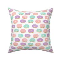 donuts // doughnuts purple pink and mint pastel kids food fried food fast food sweets bakery 