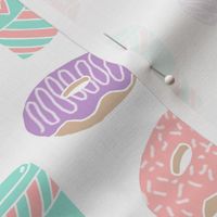 coffee and donuts // latte coffee drink sweets pastel mint pink purple 