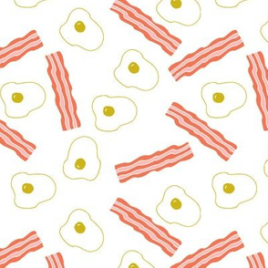 bacon and eggs // breakfast food brunch fried food junk food bacon novelty food print