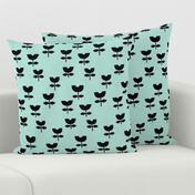 Sweet poppy flower abstract scandinavian style tulip mint blue