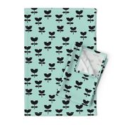 Sweet poppy flower abstract scandinavian style tulip mint blue