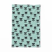 Sweet poppy flower abstract scandinavian style tulip mint blue