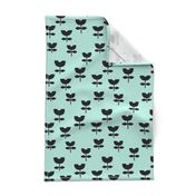 Sweet poppy flower abstract scandinavian style tulip mint blue