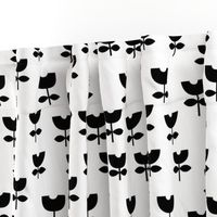 Sweet poppy flower abstract scandinavian style tulip black and white