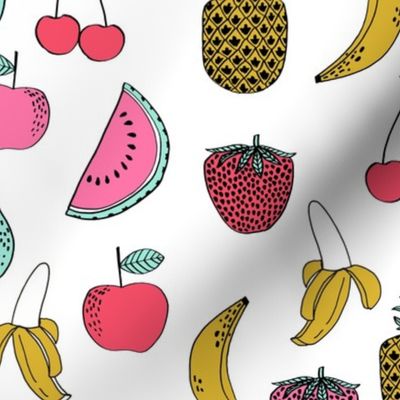 fruit // summer tropical fruits foods watermelon banana summer food print
