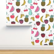 fruit // summer tropical fruits foods watermelon banana summer food print