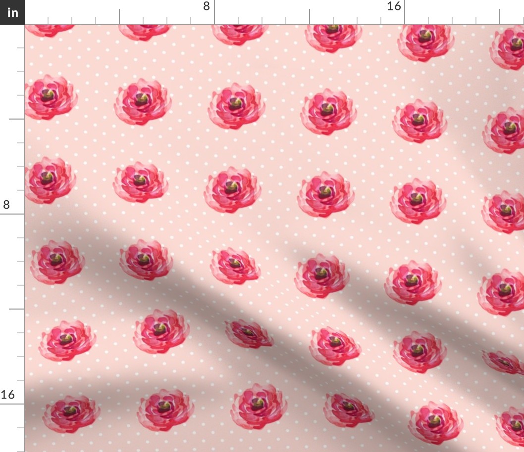 Mini Rose / White Polka Dots