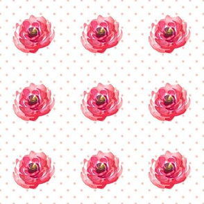 Mini Roses Pink Polka Dots