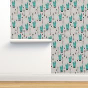 Cool hipster white bunny and geometric arrows spring easter design in gender neutral pastel blue