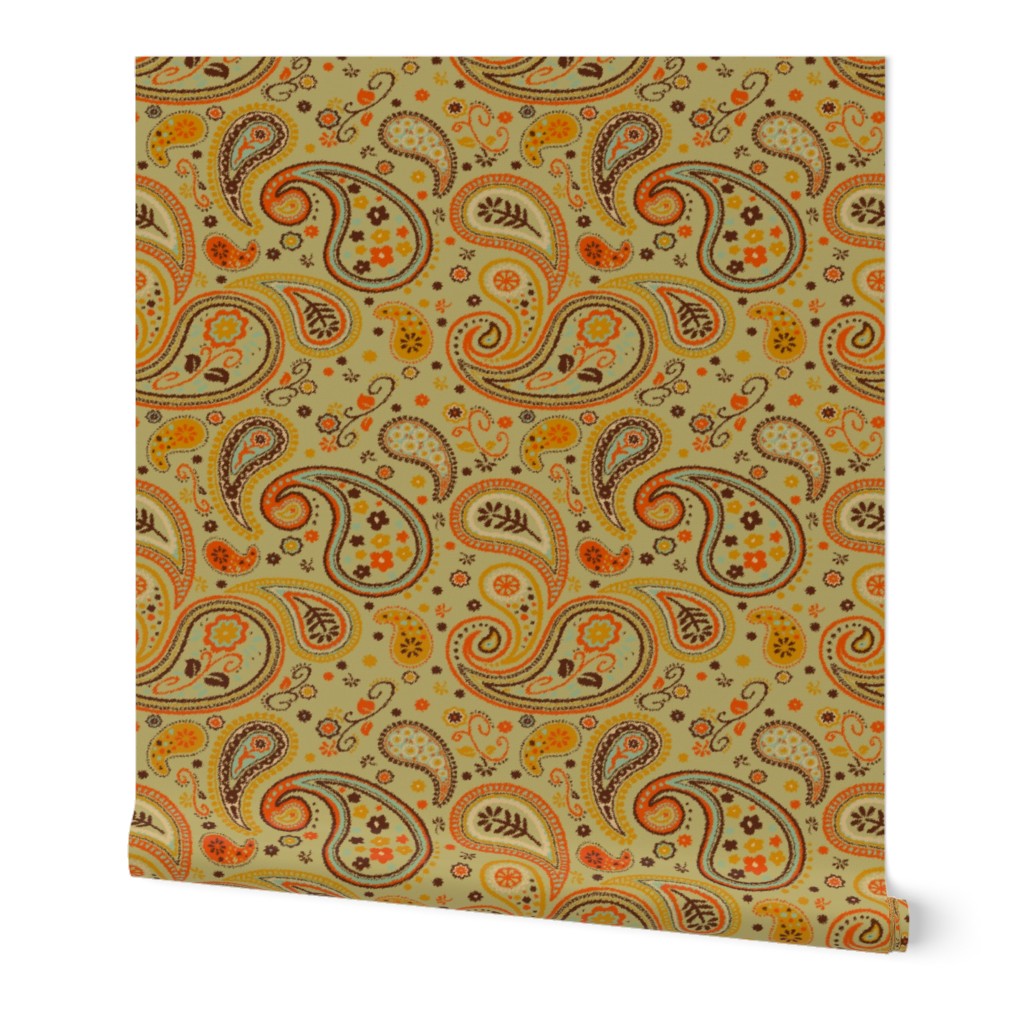 warm oil paint paisley