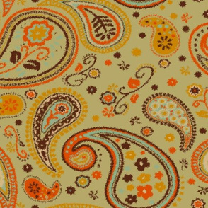 warm oil paint paisley