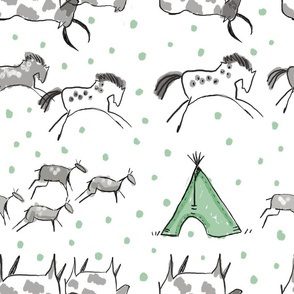 Cave Drawings in Green