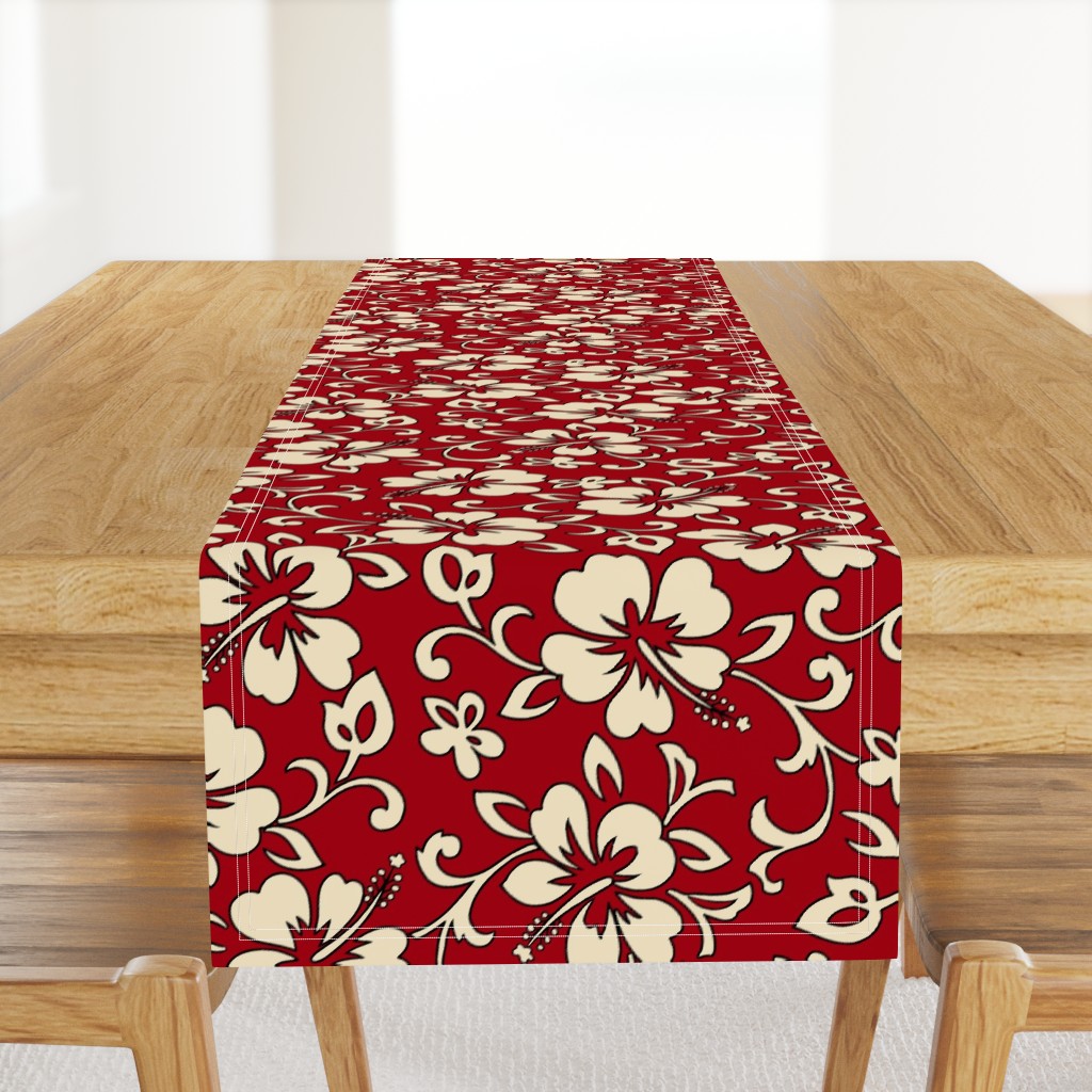 Hibiscus Flower Hawaiian Print in Red