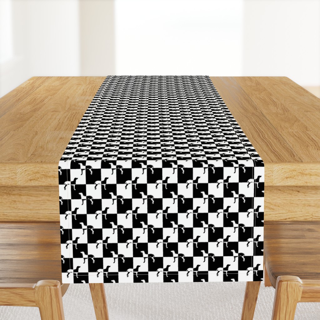 Black and White Weimaraners on Checkerboard