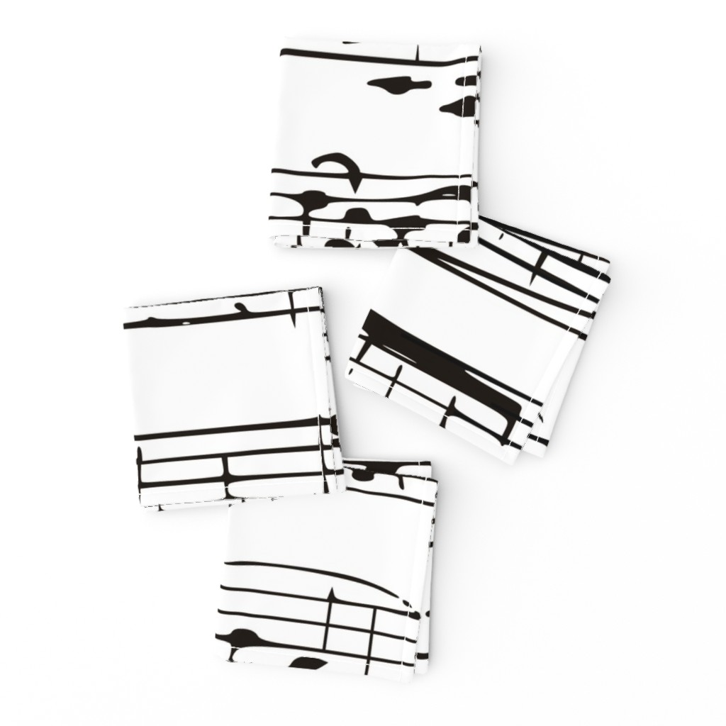 Black and white Music Notes  - LARGE