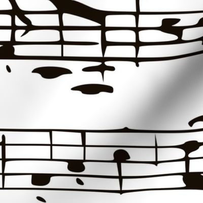 Black and white Music Notes  - LARGE