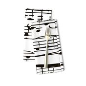 Black and white Music Notes  - LARGE