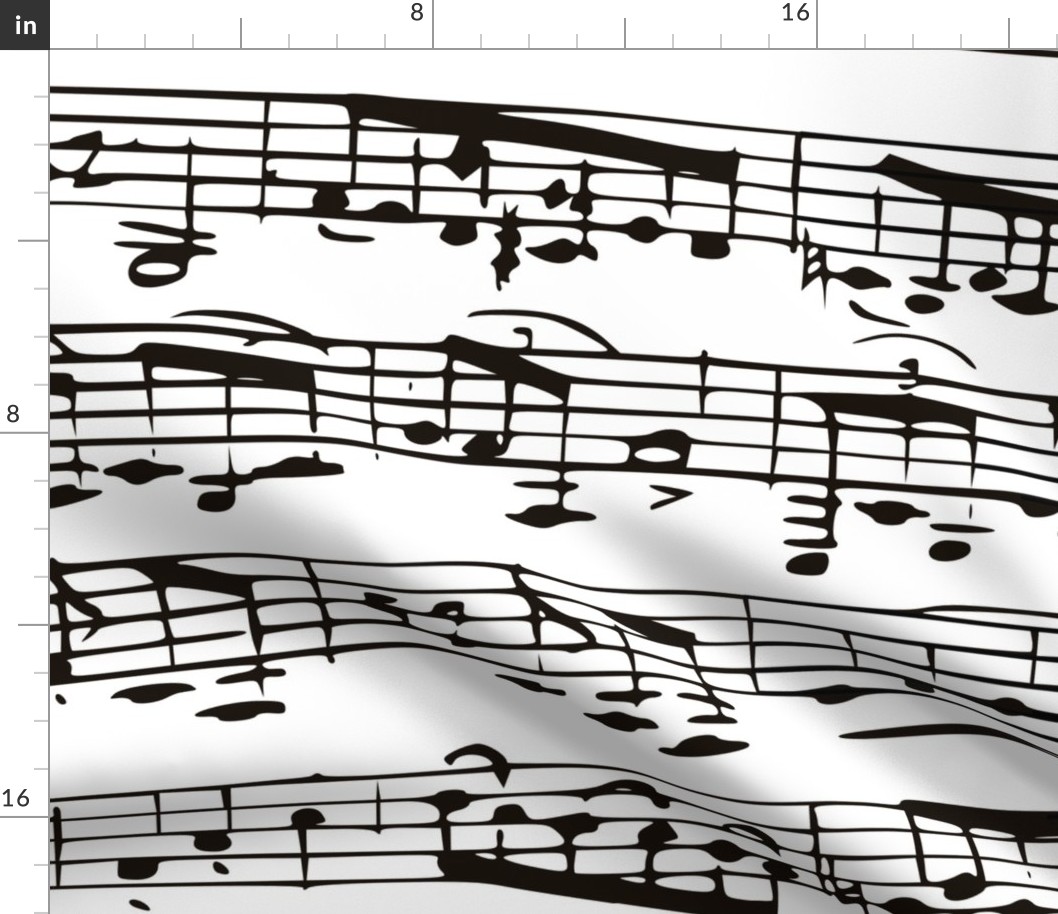 Black and white Music Notes  - LARGE