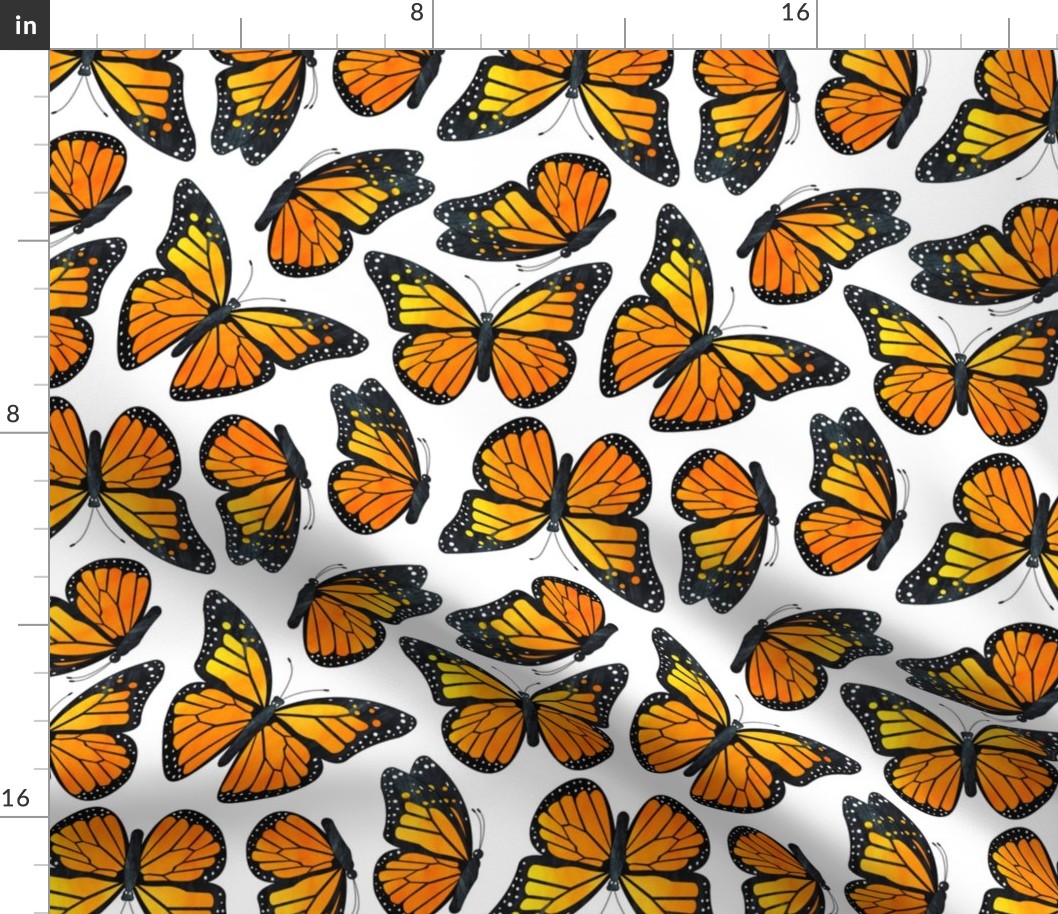 Monarch Butterfly Watercolor Pattern