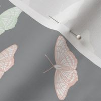 wedding butterflies on gray