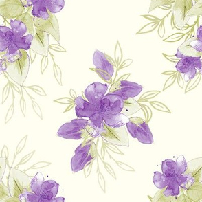 Watercolor Blooms - Purple