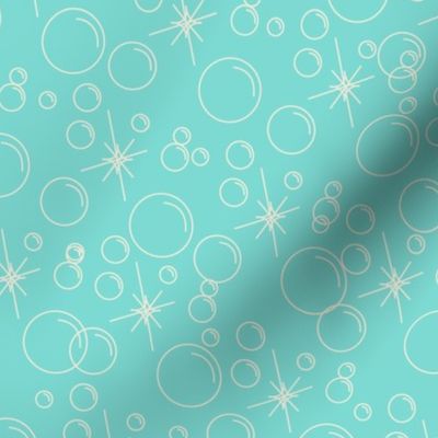 Bubbles- Turquoise Background
