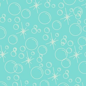 Bubbles- Turquoise Background