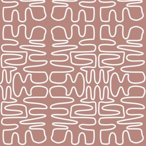 Squiggle in Desert Coral | 6" Repeat
