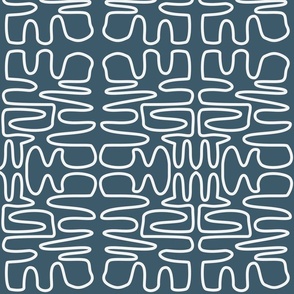 Squiggle in French Navy | 6" Repeat