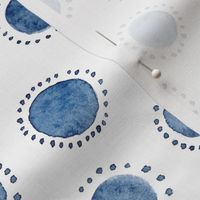 Watercolor Indigo Polka Dot