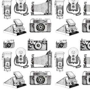 vintage photography cameras drawing