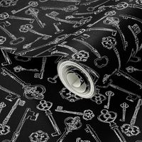 Stylized Antique Keys // Black // Large