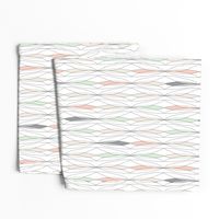 abstract willow leaves - (gray, cream, cucumber & peach)