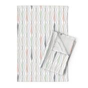 abstract willow leaves - (gray, cream, cucumber & peach)