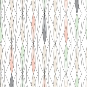 abstract willow leaves - (gray, cream, cucumber & peach)