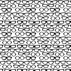 glasses // black and white spectacles vintage inspired glasses print