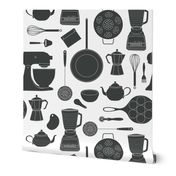 kitchen gadgets (charcoal & white)