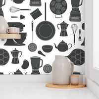 kitchen gadgets (charcoal & white)