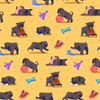 5018831-black-pugs-on-yellow-by-westgateillustrates