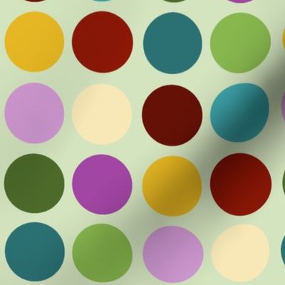 dots green background